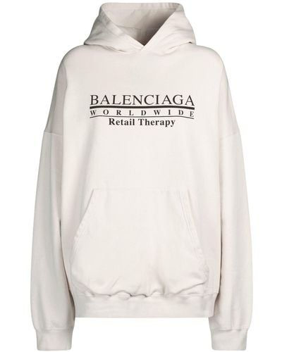 Balenciaga ワイドフィットコットンジャージーフーディー - グレー