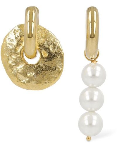 Timeless Pearly Pendientes asimétricos de perla - Metálico