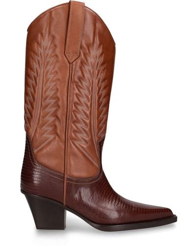Paris Texas 60Mm Rosario Lizard Print Leather Boots - Brown