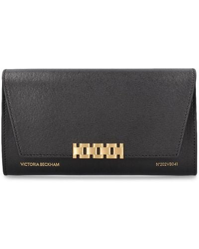Victoria Beckham Leather Wallet W/chain - Grey