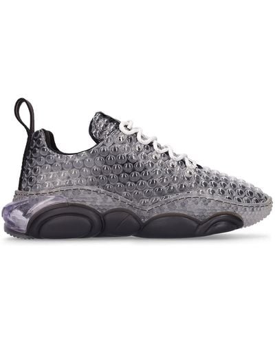 Moschino All Over Bubble Mesh Running Sneakers - Gray