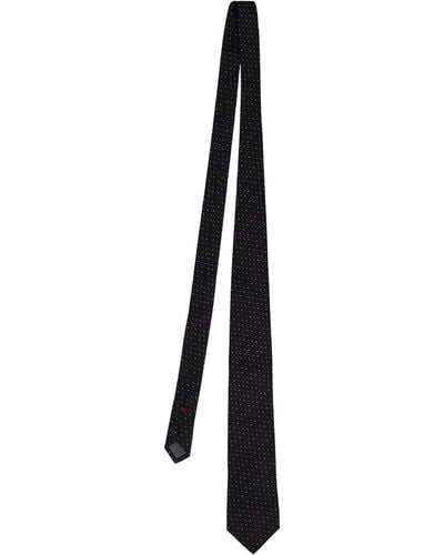 Brunello Cucinelli Silk Micropois Tie - Black
