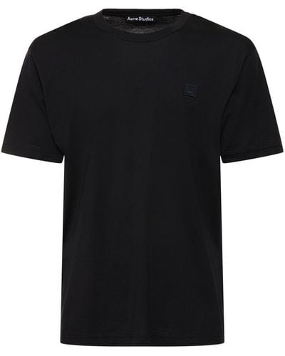 Acne Studios Nace Face Patch Cotton T-Shirt - Black