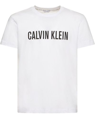 Calvin Klein T-shirt Aus Baumwolle Mit Logodruck - Weiß
