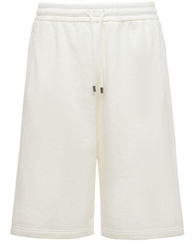 Gucci Shorts Bermuda De Algodón Con Logo - Blanco