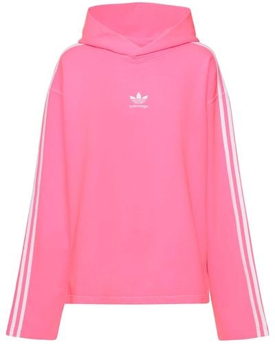 Balenciaga Adidas Cotton Hoodie - Pink