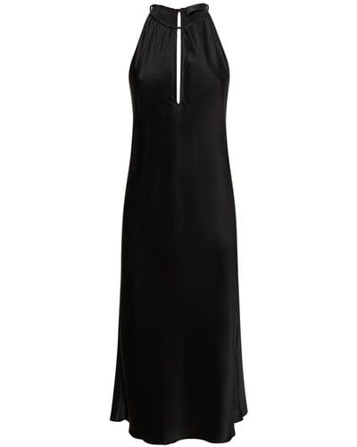 Nili Lotan Eglantine Halter Neck Silk Midi Dress - Black