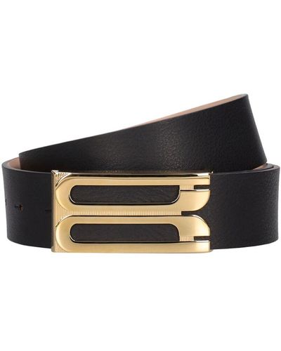Victoria Beckham Jumbo Frame Smooth Leather Belt - Black