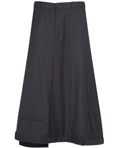 Balenciaga ウールaラインスカート - グレー