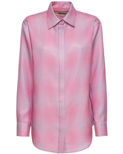 Brandon Maxwell The Boyfriend Double Mikado Long Shirt - Pink