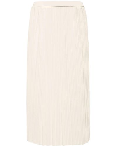 Max Mara Pleated Jersey Maxi Skirt - White
