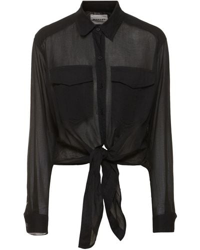 Isabel Marant Nath Self-tie Cotton Shirt - Black