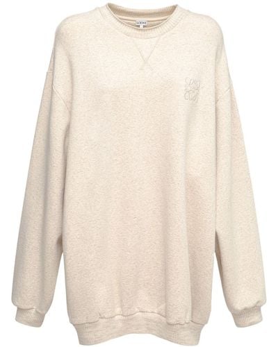 Loewe Oversized Anagram Sweatshirt Mini Dress - Natural
