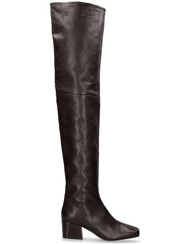 Lemaire 55Mm Leather Over-The-Knee Boots - Black