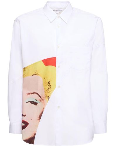 Comme des Garçons Andy Warhol Printed Cotton Poplin Shirt - White