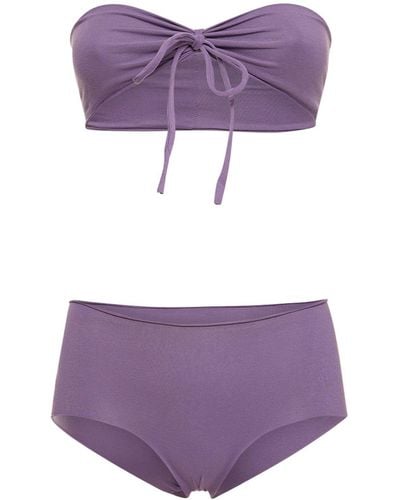 ISOLE & VULCANI Seamless Cotton Jersey Bikini - Purple