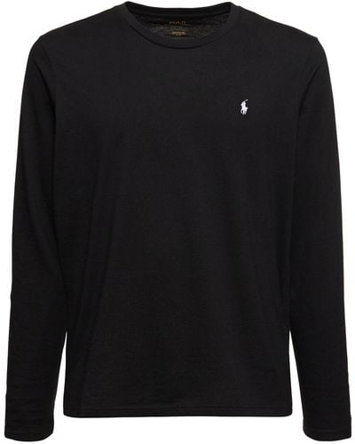 Polo Ralph Lauren T-shirt col ras-du-cou à manches longues - Noir