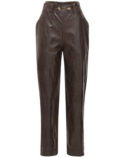 Rejina Pyo Astrid Faux Leather Straight Trousers - Blue