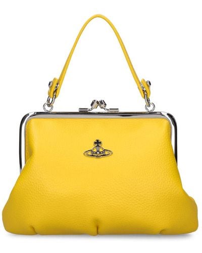 Vivienne Westwood Granny Frame Grained Faux Leather Bag - Yellow