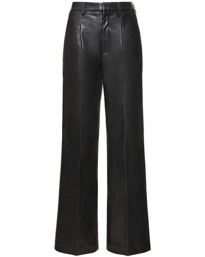 Anine Bing Car Faux Leather Trousers - Black