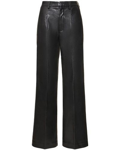 Anine Bing Car Faux Leather Pants - Black