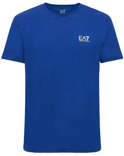 EA7 7 Lines コットンジャージーtシャツ - ブルー