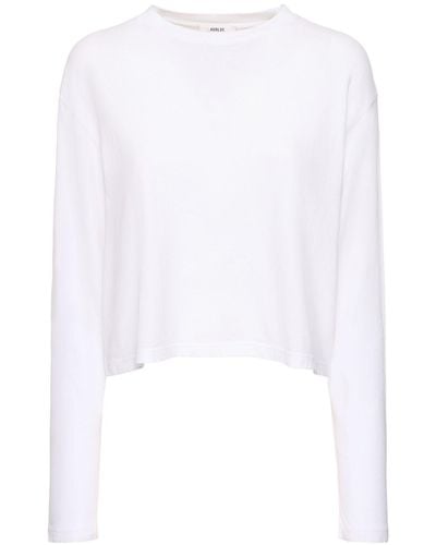 Agolde Mason Cropped Organic Cotton T-shirt - White