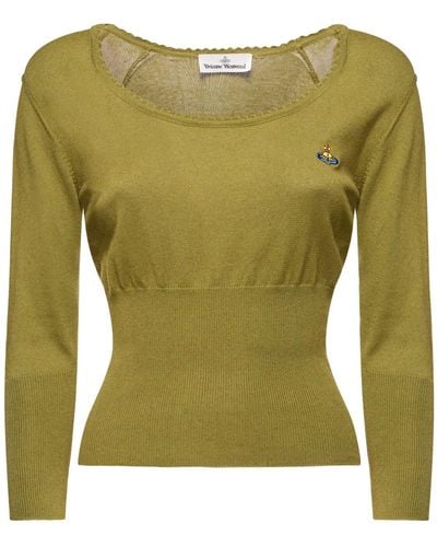 Vivienne Westwood Bebe Logo Cotton & Cashmere Knit Sweater - Green