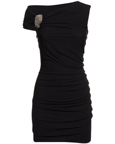 Alexander McQueen Asymmetric Crystal Knot Cocktail Dress - Black