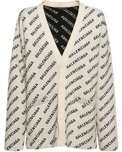 Balenciaga Cardigan Aus Baumwollmischung Mit Logo - Mehrfarbig