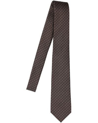 Gucci 7cm Breite Krawatte Aus Wolle Und Seide "ginny" - Natur