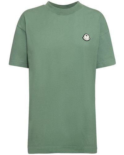 Moncler Genius Camiseta de algodón estampado - Verde