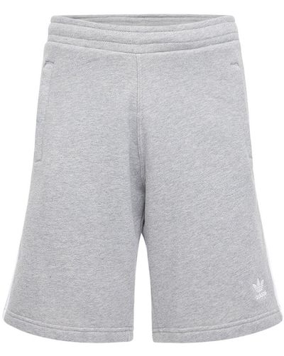 adidas Originals 3-stripe Cotton Sweat Shorts - Gray