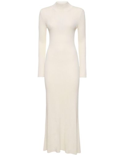 Peter Do Silk & Viscose Knit Open Back Maxi Dress - White