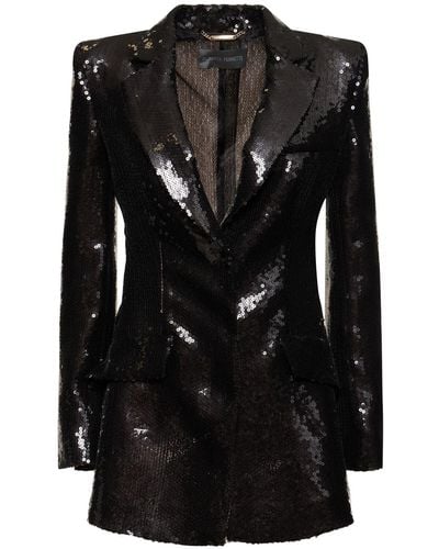 Alberta Ferretti Fitted Sequined Jacket - Black