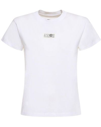 MM6 by Maison Martin Margiela Camiseta de algodón con logo - Blanco