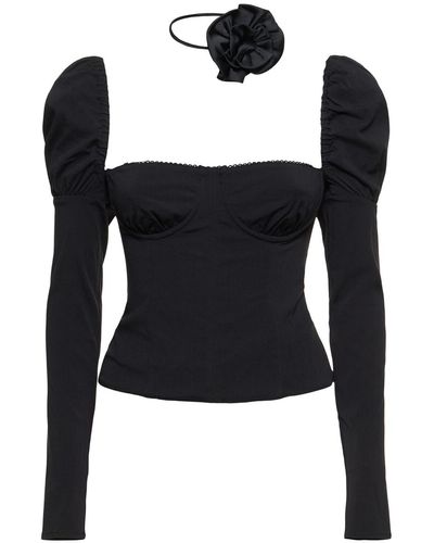 WeWoreWhat Stretch Tech Corset Top - Black