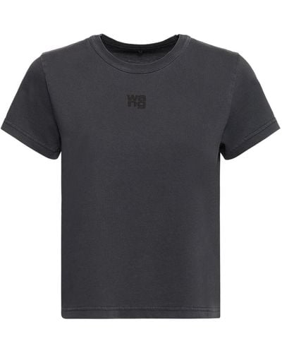Alexander Wang Essential Shrunk Cotton Jersey T-Shirt - Black
