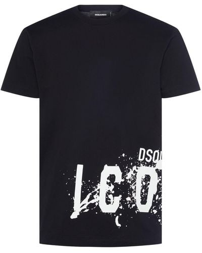 DSquared² T-shirt Aus Baumwolle Mit Druck - Schwarz