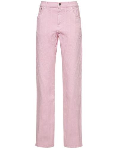Mugler Denim Low Waist baggy Spiral Jeans - Pink