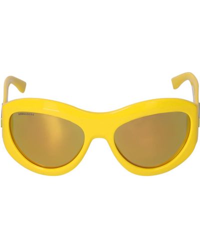 DSquared² Ovale Sonnenbrille Aus Acetat "d2" - Gelb