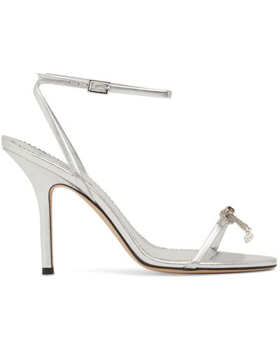 DSquared² 100mm Bow Leather Sandals - White