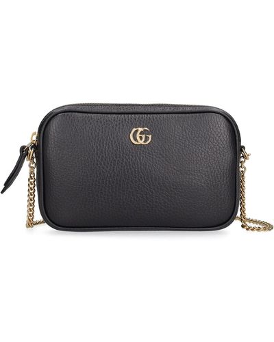 Gucci Mini gg Marmont Leather Shoulder Bag - Black