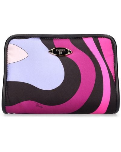 Emilio Pucci Printed Twill Binding Pouch - Pink
