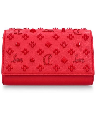 Christian Louboutin Paloma Loubinthesky Leather Clutch - Red