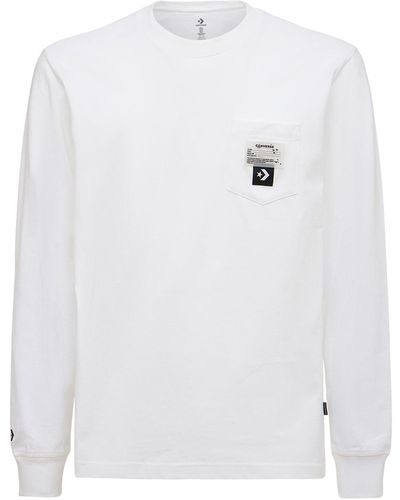 Converse Langarm-t-shirt Aus Baumwolle "joshua Vides" - Weiß