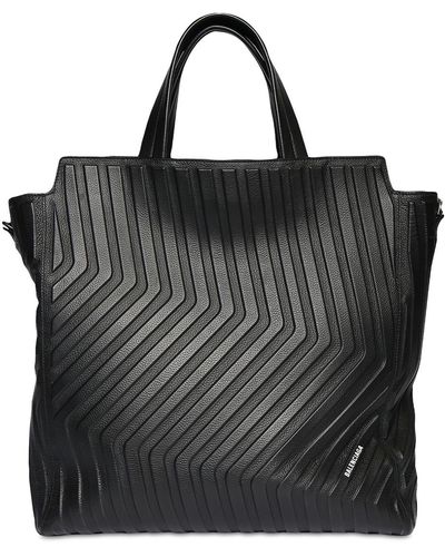Balenciaga Medium North-south Leather Tote Bag - Black