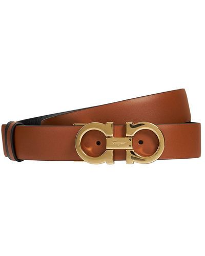 Ferragamo 2.5cm Gancini Reversible Leather Belt - Multicolor