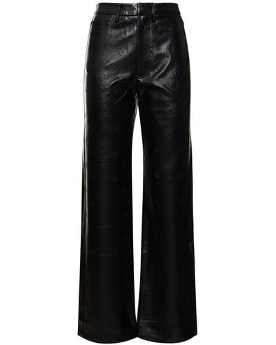 ROTATE BIRGER CHRISTENSEN Faux Leather Straight Pants - Black