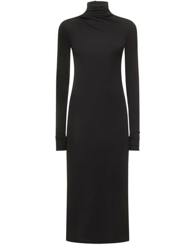 ANDAMANE Parker Stretch Jersey Midi Dress - Black